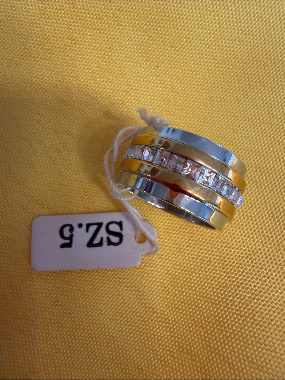 Park Lane Two-Tone Crystal Band Ring Size 5